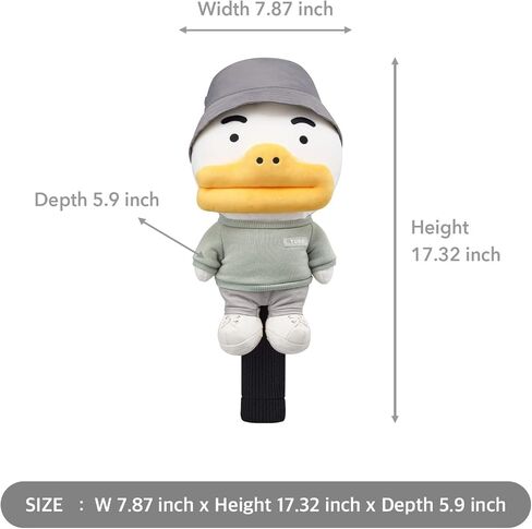 غطاء رأس سائق زي KAKAO FRIENDS GOLF Urban Solid، غطاء نادي الجولف، غطاء ناعم من الألياف الدقيقة، مع حامل تي شيرت الجولف in Kuwait