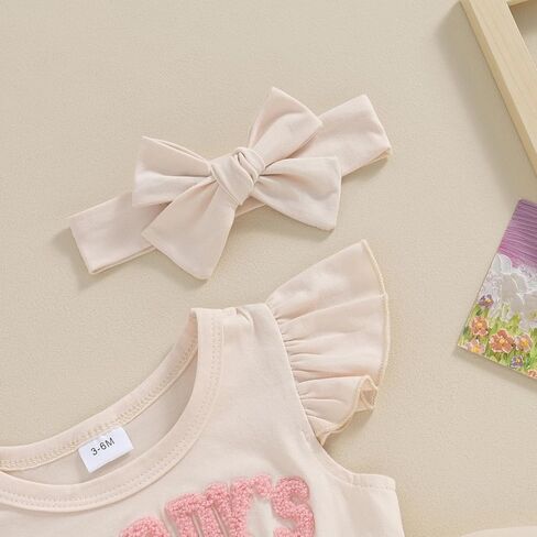 فستان Hnyenmcko لحديثي الولادة من البنات رومبير للرضع بأكمام طويلة وتطريز شبكي وعصابة رأس ملابس صيفية (فتاة الأب-مشمش، 6-12 شهرًا) in Kuwait