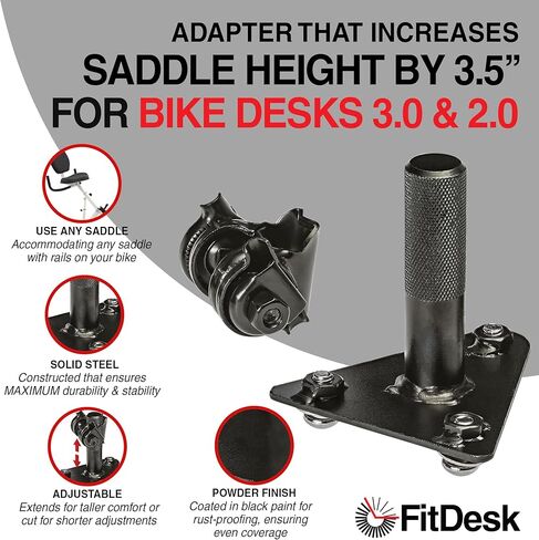 موسع السرج العالمي من FitDesk لموديلات FDX 2.0 و3.0 - محول مقعد دراجة تمرين قابل للتعديل - هيكل صلب ملحوم من الفولاذ - امتداد الساق للأشخاص بطول 6 أقدام أو أطول in Kuwait