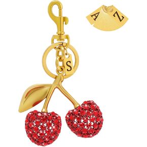 Initial Rhinestone Cherry Purse Charm - Fashionable Cute Alphabet Gold Bag Charms for Backpack Keychain Car Women Girls Gift, G in Kuwait