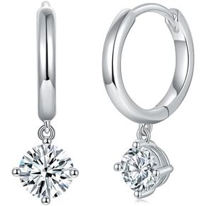 S925 Sterling Silver 0.5ct أقراط Diamond Drop ، D Color VVS1 Hoop Consring للنساء ، هدية مذهلة للزوجة في عيد الحب in Kuwait