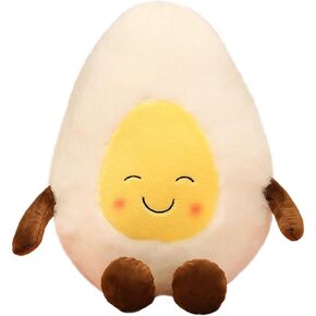Smiling Poached Eggs Plush Toy Pillow - Super Soft Pillow, Cure Series Stuffed Eggs Plush Doll, Cute Food Themed Birthday Gift (white-15in) in Saudi Arabia