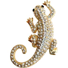Navachi 18k White Gold Plated White Crystal Crocodile Alligator Az7262 Brooch Pin in Saudi Arabia