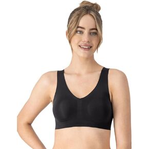 Hanes Womens Invisible Embrace Moisture Wicking Pullover Bralette, 2XL, Black in Kuwait