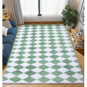 سجاد أبيض وأسود ناعم ناعم أبيض وأسود لغرفة نوم غرفة معيشة ، 4 × 6 أفخم غامض مريح سجادة ، سجادة داخلية مضادة للانزلاق للأطفال in Kuwait