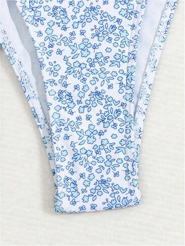 Women's 3 Piece Bikini Set Floral Print Ruffle Hem Bathing Suit with Cover Up Skirt in Saudi Arabia