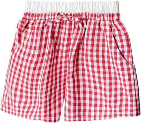 Girl's Striped Mini Shorts Bowknot Elastic Waist Wide Leg Summer Shorts with Pocket in Saudi Arabia