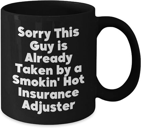 Insurance Adjuster Black Coffee Mug, Funny Quote Gift for Insurance Adjuster, Christmas Unique Gifts from Friends, Gifts for Insurance Adjuster Men in Saudi Arabia