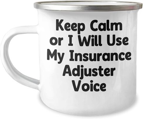 Insurance Adjuster Humor Christmas Unique Gifts for Insurers with Keep Calm Insurance Adjuster Voice Funny Camping Mug 12 oz Stainless Steel with Enamel Finish in Saudi Arabia