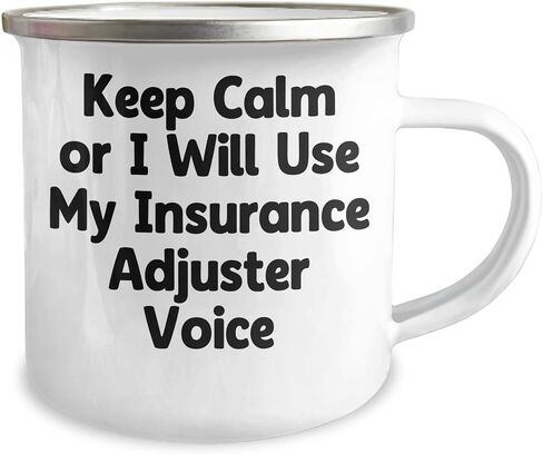 Insurance Adjuster Humor Christmas Unique Gifts for Insurers with Keep Calm Insurance Adjuster Voice Funny Camping Mug 12 oz Stainless Steel with Enamel Finish in Saudi Arabia