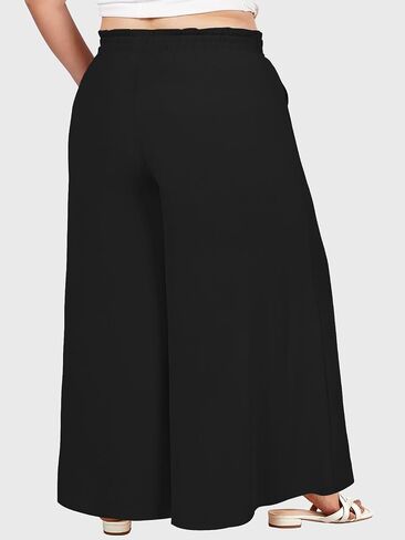 2025 Plus Size Wide Leg Pants Woman Printed Flowy Pants with Pockets Casual Summer Pants Floral Beach Trousers in Saudi Arabia