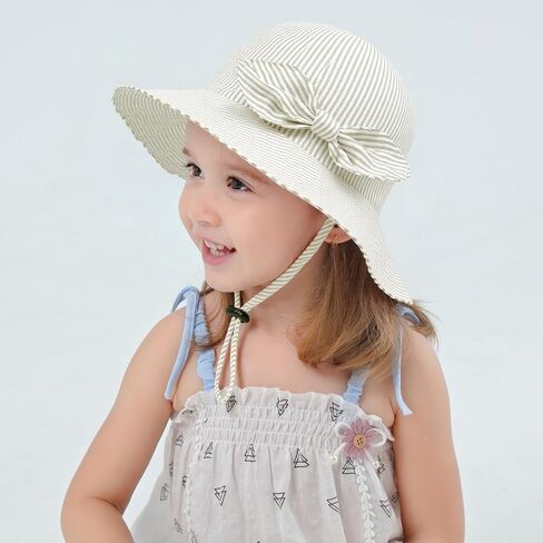 Toddler Kids Baby Girl Sun Hat Floppy Cotton Summer Hat 50+ SPF Protective in Kuwait