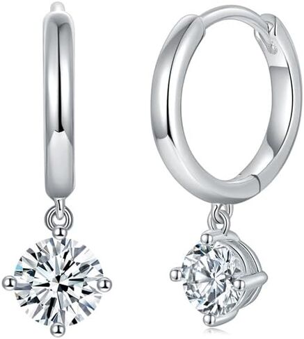 S925 Sterling Silver 0.5ct Diamond Drop Earrings,D Color VVS1 Hoop Earring for Women,Stunning Gift for Wife on Valentine's Day in Saudi Arabia