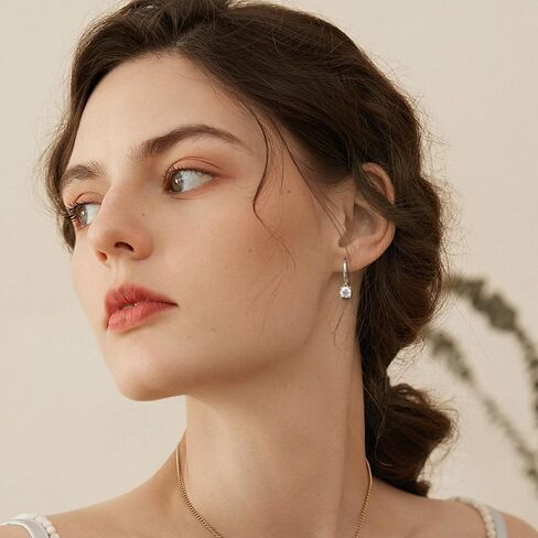 S925 Sterling Silver 0.5ct Diamond Drop Earrings,D Color VVS1 Hoop Earring for Women,Stunning Gift for Wife on Valentine's Day in Saudi Arabia