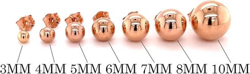 14K Gold Ball Stud Earrings for Women by GOLDMANIA – Yellow, White or Rose Gold – Made in USA – Hypoallergenic – Push Back – 3mm to 10mm in Saudi Arabia