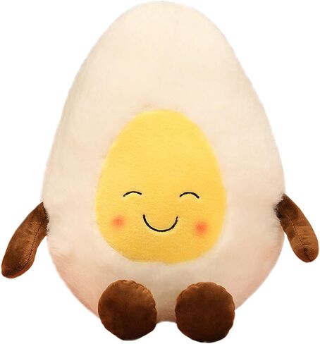 Smiling Poached Eggs Plush Toy Pillow - Super Soft Pillow, Cure Series Stuffed Eggs Plush Doll, Cute Food Themed Birthday Gift (white-15in) in Saudi Arabia