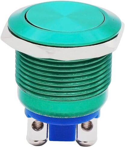 19mm 3/4" Momentary Push Button Switch, 250V AC 5A 1NO SPST High Round Screw Terminal, Waterproof Metal Shell Self-Resetting/Momentary Switch (Red) in Saudi Arabia