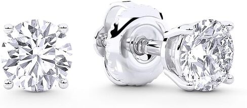 IGI Certified (F / VS2) or Non-Certified (G/VS) Lab Grown Diamond Round 4-Prong Basket Solitaire Stud Earrings in 14k Gold in Kuwait