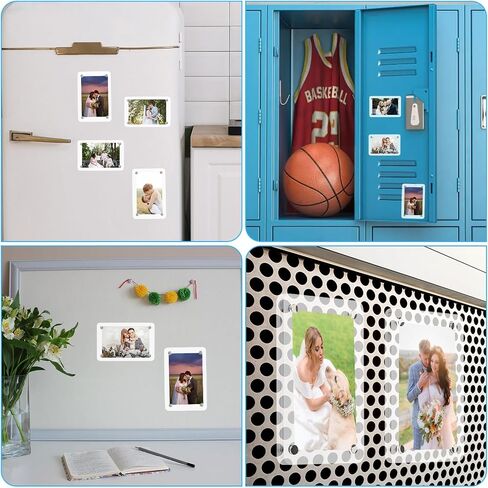 Car Photo Visor Clip Car Picture Holder Acrylic Magnetic Visor Photo Frame Personalized Display To Add Your Own Pictures Vertical Horizontal 2.4 X 3.5 In For Adding Family Or Personal Photos in Saudi Arabia