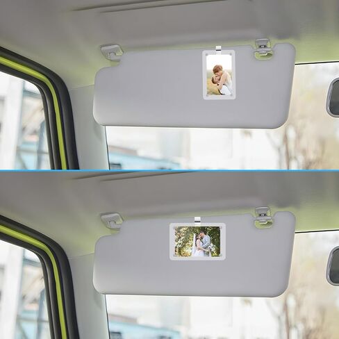 Car Photo Visor Clip Car Picture Holder Acrylic Magnetic Visor Photo Frame Personalized Display To Add Your Own Pictures Vertical Horizontal 2.4 X 3.5 In For Adding Family Or Personal Photos in Saudi Arabia