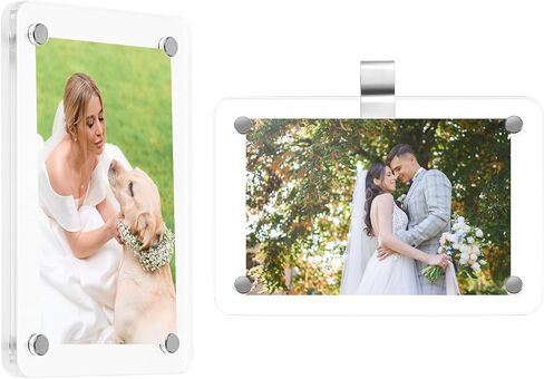 Car Photo Visor Clip Car Picture Holder Acrylic Magnetic Visor Photo Frame Personalized Display To Add Your Own Pictures Vertical Horizontal 2.4 X 3.5 In For Adding Family Or Personal Photos in Saudi Arabia
