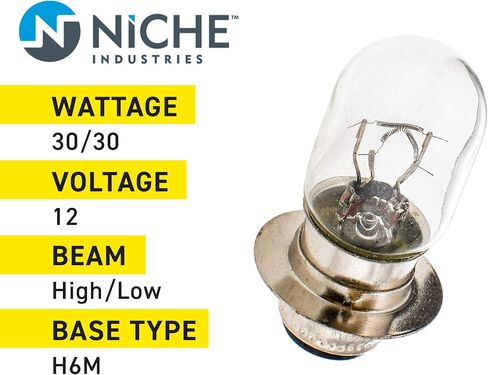 NICHE H6M Headlight Bulb for 1996-2016 Kawasaki Yamaha Rhino 660 450 Big Bear 400 Mule 610 600 Banshee 350 2 Pack in Saudi Arabia