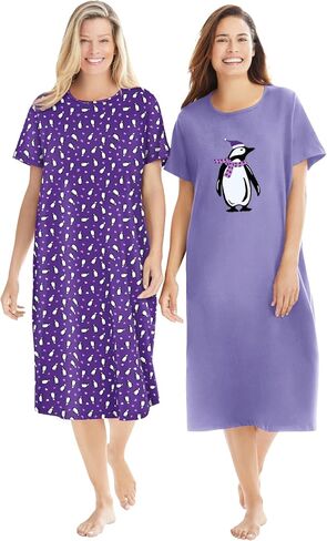 Dreams & Co. Plus Size 2-Pack Long Sleepshirts in Saudi Arabia