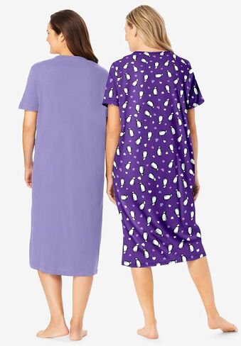 Dreams & Co. Plus Size 2-Pack Long Sleepshirts in Saudi Arabia