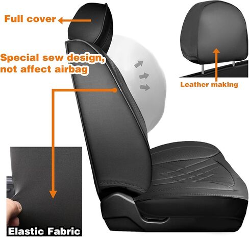 Foneso Car Seat Covers for Truck Chevy Chevrolet Silverado GMC Sierra Leather Protectors for Pickup 2007-2025 1500 2500HD 3500HD Trail Boss Z71 Crew Double Extended Cab (Red, Full Set) in Saudi Arabia