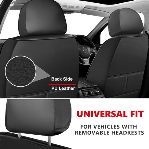 Foneso Car Seat Covers for Truck Chevy Chevrolet Silverado GMC Sierra Leather Protectors for Pickup 2007-2025 1500 2500HD 3500HD Trail Boss Z71 Crew Double Extended Cab (Red, Full Set) in Saudi Arabia