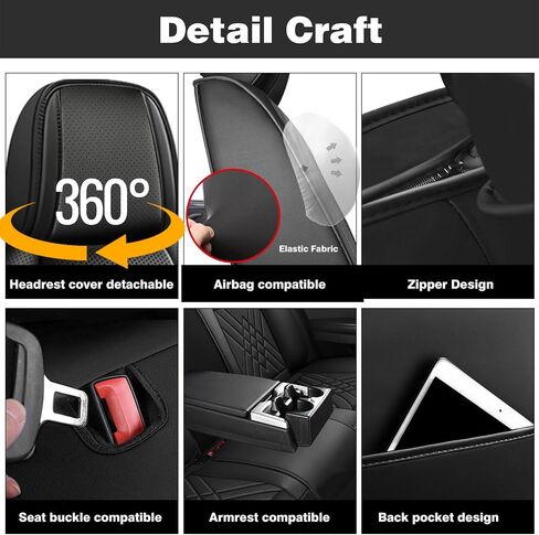 Foneso Car Seat Covers for Truck Chevy Chevrolet Silverado GMC Sierra Leather Protectors for Pickup 2007-2025 1500 2500HD 3500HD Trail Boss Z71 Crew Double Extended Cab (Red, Full Set) in Saudi Arabia