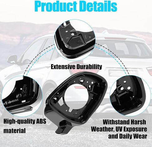 Jaronx متوافق مع إطار الإسكان Side Mirror Side BMW X3 F25 2014-2016/X4 F26 2014-2017/X5 F15 2014-2018/X6 F16 2014-2019 ، إطار غطاء السائق السوداء السوداء الداعمة لـ BMW 51167327911 in Kuwait