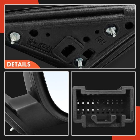 A-Premium Passenger Side Power Door Mirror - Compatible with Mazda 6 2009 2010 2011 2012 2013 - Non-Heated Non-Folding Black Outside Rear View Mirror - Replace# GS3L6912ZB in Saudi Arabia