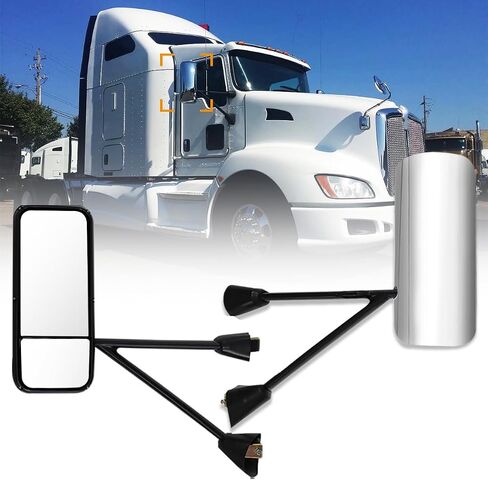 Door Mirror for Kenworth T660 T600 T370 2008-2015 Replacement Driver Side Left Mirrors for Kenworth T660 Heated Adjustable Mirror for T660 T600 T370 Semi Truck Accessories Chrome in Saudi Arabia