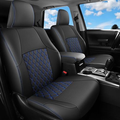 Huidasource Seat Covers for Toyota 4Runner 2011-2024, Waterproof 4runner Leather Seat Covers Full Set Seat Cushion Covers Protector for Toyota 4Runner (2-Row,5 Seats Model ONLY, Full Set/Black&Red) in Kuwait