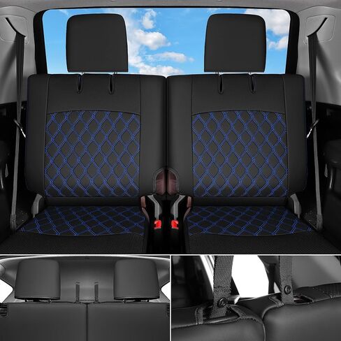 Huidasource Seat Covers for Toyota 4Runner 2011-2024, Waterproof 4runner Leather Seat Covers Full Set Seat Cushion Covers Protector for Toyota 4Runner (2-Row,5 Seats Model ONLY, Full Set/Black&Red) in Kuwait