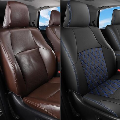 Huidasource Seat Covers for Toyota 4Runner 2011-2024, Waterproof 4runner Leather Seat Covers Full Set Seat Cushion Covers Protector for Toyota 4Runner (2-Row,5 Seats Model ONLY, Full Set/Black&Red) in Kuwait