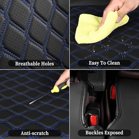 Huidasource Seat Covers for Toyota 4Runner 2011-2024, Waterproof 4runner Leather Seat Covers Full Set Seat Cushion Covers Protector for Toyota 4Runner (2-Row,5 Seats Model ONLY, Full Set/Black&Red) in Kuwait