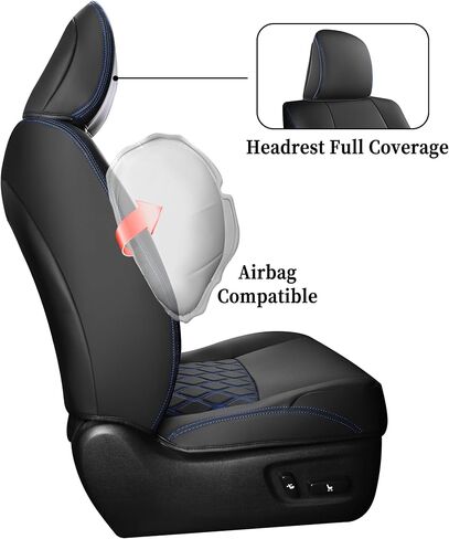 Huidasource Seat Covers for Toyota 4Runner 2011-2024, Waterproof 4runner Leather Seat Covers Full Set Seat Cushion Covers Protector for Toyota 4Runner (2-Row,5 Seats Model ONLY, Full Set/Black&Red) in Kuwait