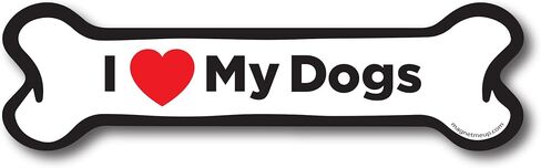 Magnet Me Up I Love My Dog Bone Magnet Decal, 2x7 Inches, Heavy Duty Automotive Magnet for Car Truck SUV in Saudi Arabia