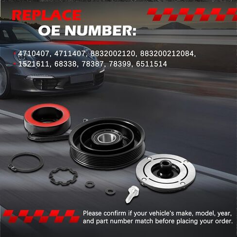 مجموعة القابض AC ضاغط ، Fit for Accord 2.4L 2008 2009 2010 2011 2012 ، مجموعة إصلاح مجموعة القابض استبدال 38810R40A01 ، 1653 ، 11224C in Kuwait