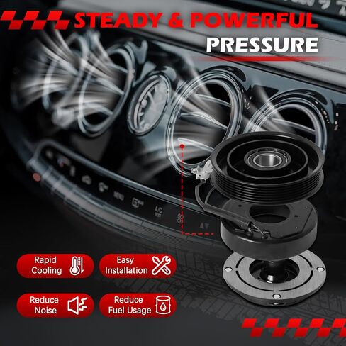 مجموعة القابض AC ضاغط ، Fit for Accord 2.4L 2008 2009 2010 2011 2012 ، مجموعة إصلاح مجموعة القابض استبدال 38810R40A01 ، 1653 ، 11224C in Kuwait