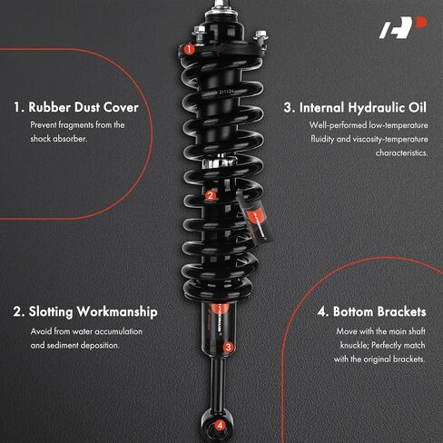 A-Premium Front Complete Strut & Coil Spring Assembly متوافقة مع Toyota Tacoma 2005-2015 ، Pre Runner ، 2-PC Set in Saudi Arabia