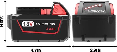 5.0AH 18V Lithium Batteriey بديل لبطارية Milwaukee M18 ، متوافقة تمامًا مع أدوات بطارية M18 ميلووكي وشاحن 1 حزمة in Kuwait