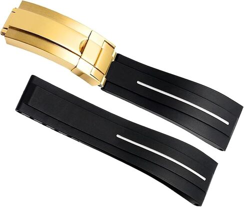 حزام مراقبة المطاط لـ Rolex Sport Mens حزام مع سوار مراقبة مشبك قابلة للطي 20 مم 21 مم in Kuwait