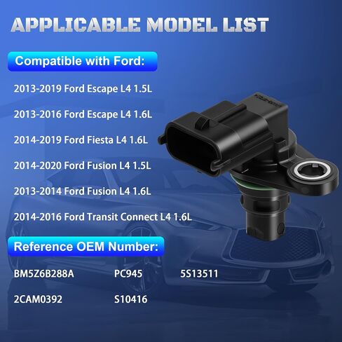 Engine Camshaft Position Sensor PC945 Compatible with 2013-2019 Ford Escape Fusion Fiesta Transit Connect 2013 2014 2015 2015 2017 2018 2019 Cam Sensor Replaces BM5Z6B288A, 5S13511 in Saudi Arabia