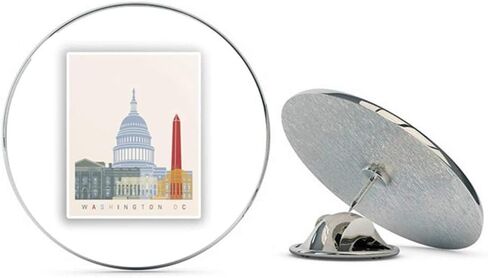 Washington DC Skyline Round Metal 0.75" Lapel Pin Hat Shirt Pin Tie Tack Pinback in Saudi Arabia