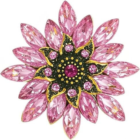 Large Crystal Flower Brooch Pin for Women Red purple pink green Rhinestone Flower Lapel Pin Wedding Party Birthday Dance Banquet Dress Suit Ceremony Clothes Hat Bag Accessories Jewelry in Kuwait