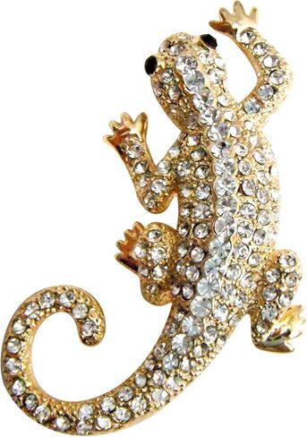 Navachi 18k White Gold Plated White Crystal Crocodile Alligator Az7262 Brooch Pin in Saudi Arabia