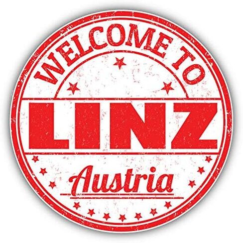 Linz City Austria Grunge Grunge Stamp Round Metal 0.75 "Tabel Pin Hat Shirt Tie Tack Tack Pinback in Saudi Arabia
